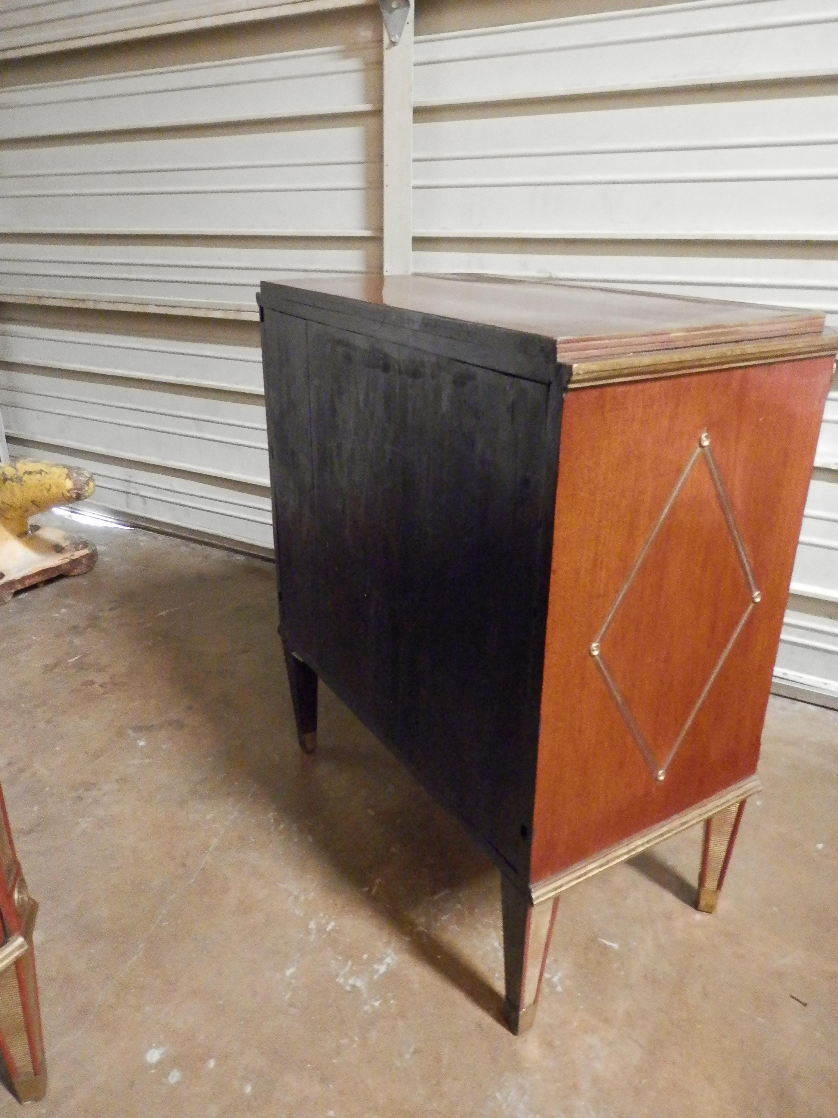 Fine Late 19th Century Russian Mahogany and Brass Inlayed Nightstand Commodes 2