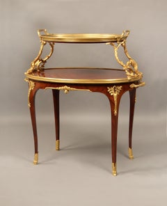 Fine Late 19th Century Gilt Bronze Mounted Two Tier Tea Table By Paul Sormani