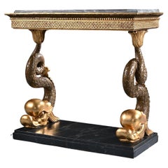 Antique Fine Late Gustavian 19th Century Swedish Gilt Console Table Jonas Frisk