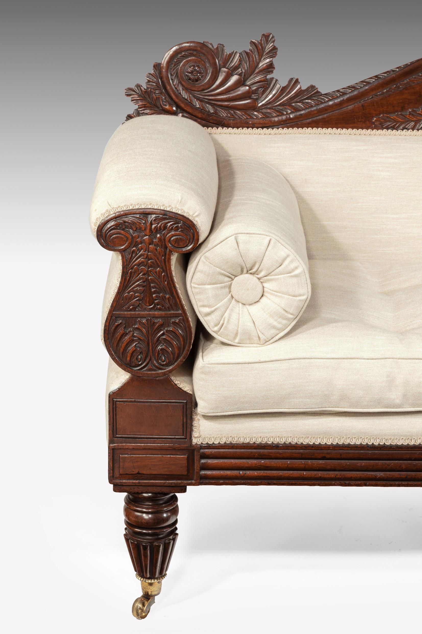Linen Fine Late Regency Sofa after a Design by John Taylor