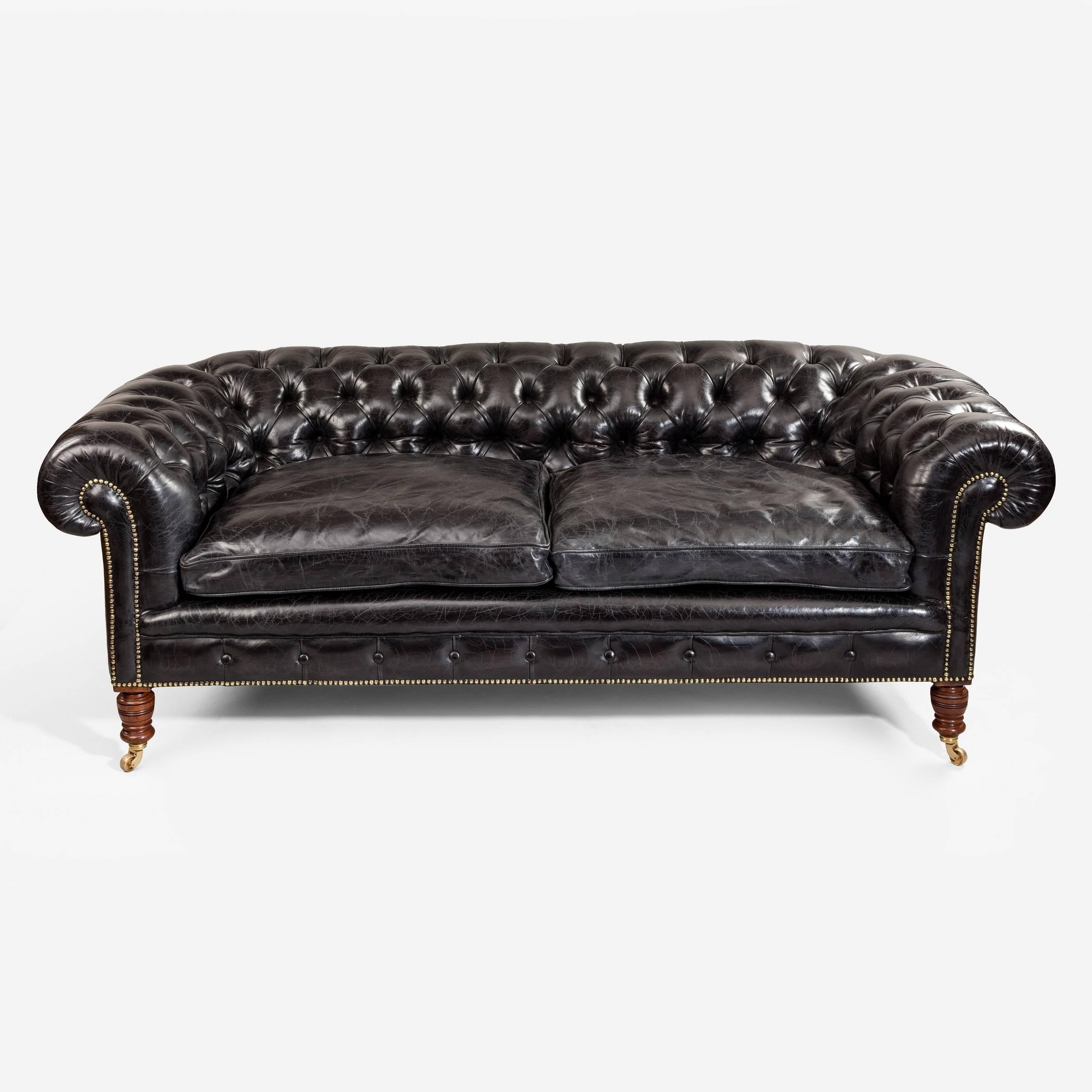 Inglese Divano Chesterfield tardo-vittoriano in vendita