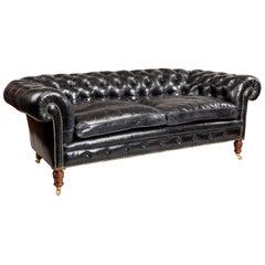 Fino sofá Chesterfield victoriano tardío
