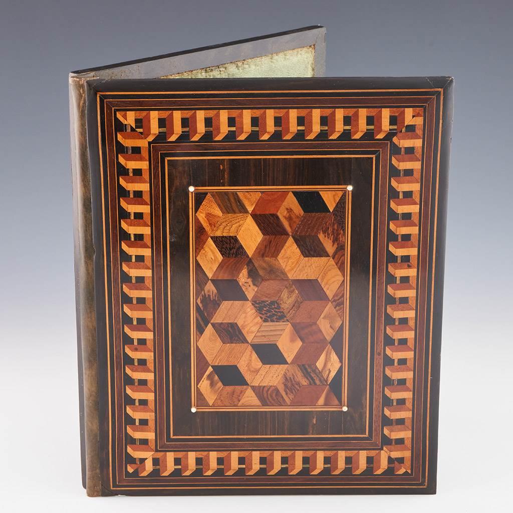 Feines in Leder gebundenes Tunbridge Ware Blotter Buch (Viktorianisch) im Angebot