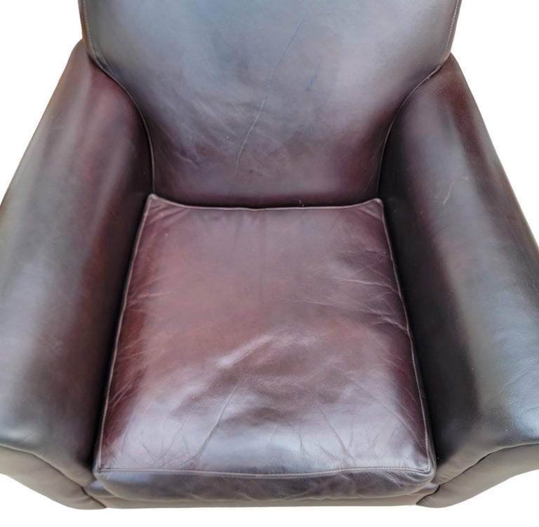 Hand-Crafted  Fine Leather Club Chair For Sale