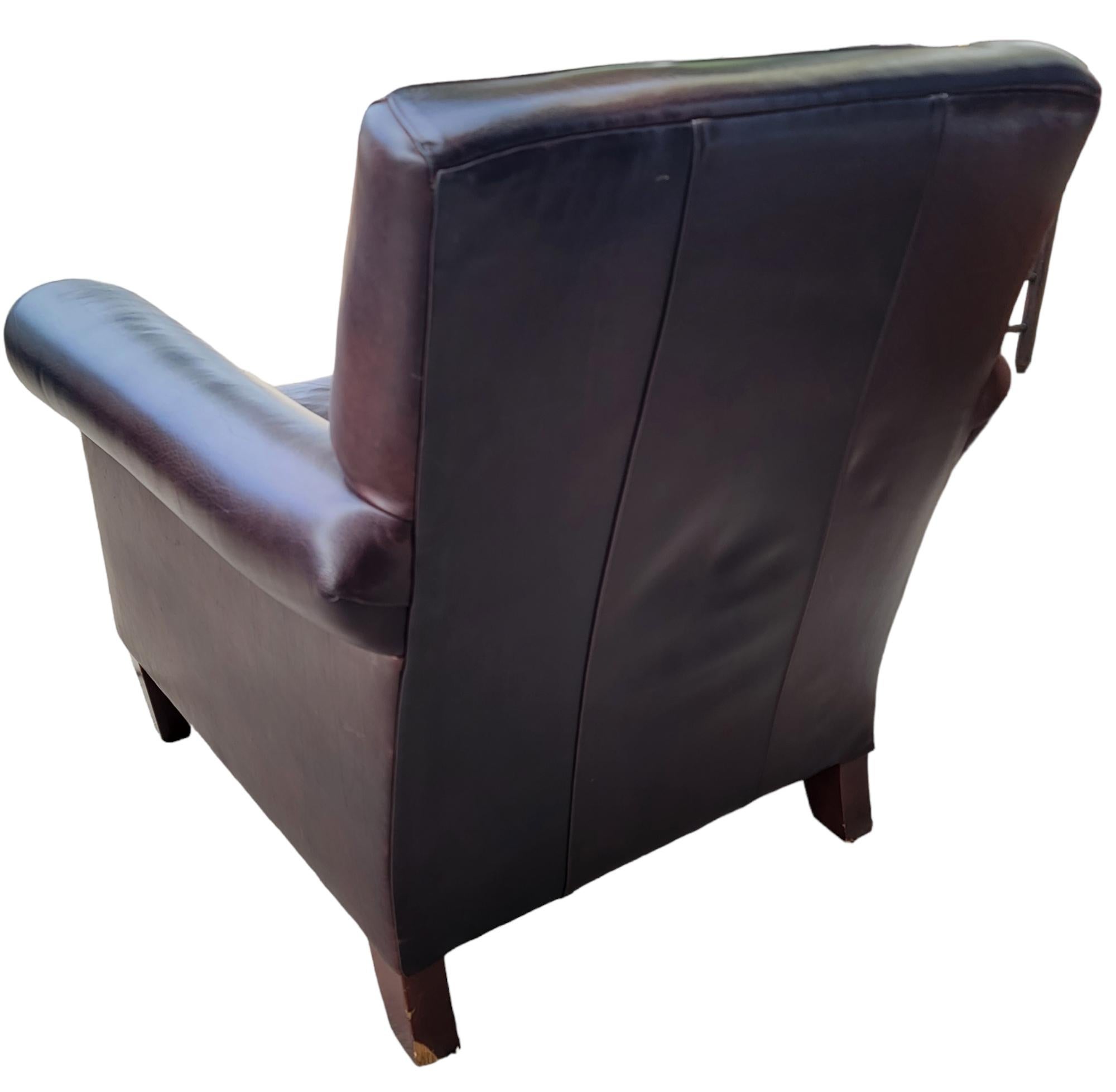  Fine Leather Club Chair For Sale 2