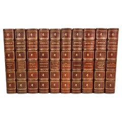 Fine Leatherbound Set of Stevenson's Works in 10 Volumes with Gilt Spines