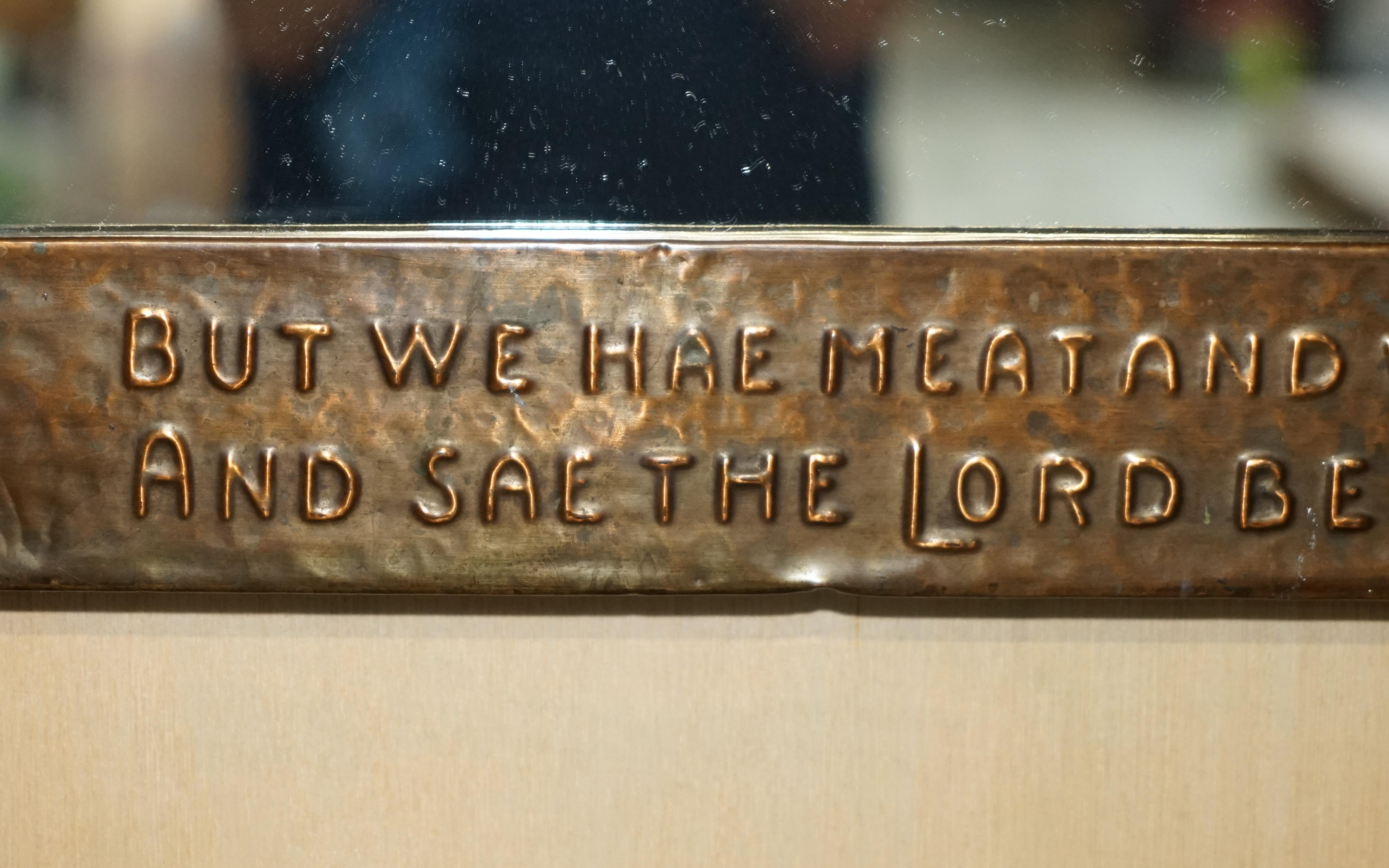 Hand-Crafted FINE LIBERTY'S LONDON MIRROR WiTH ROBERT BURNS SCOTTISH POEM THE SELKIRK GRACE For Sale