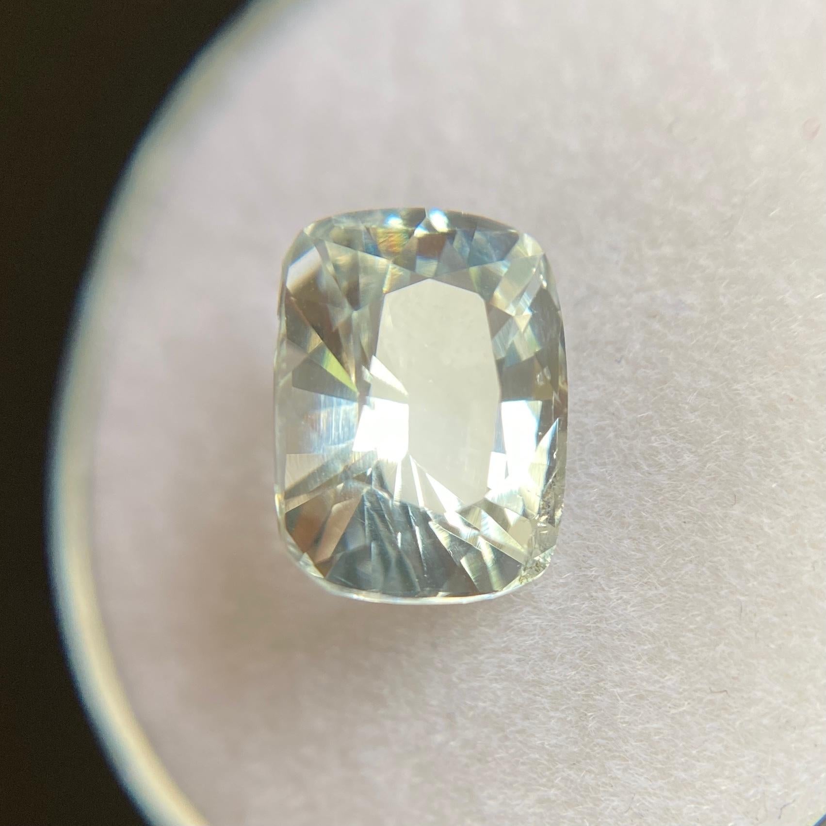 Natural Light Blue Aquamarine Gemstone.

2.72 Carat with a light blue colour and very good clarity. Very clean gem with only some small natural inclusions visible when looking closely.

Also has an excellent cushion cut with ideal polish to show