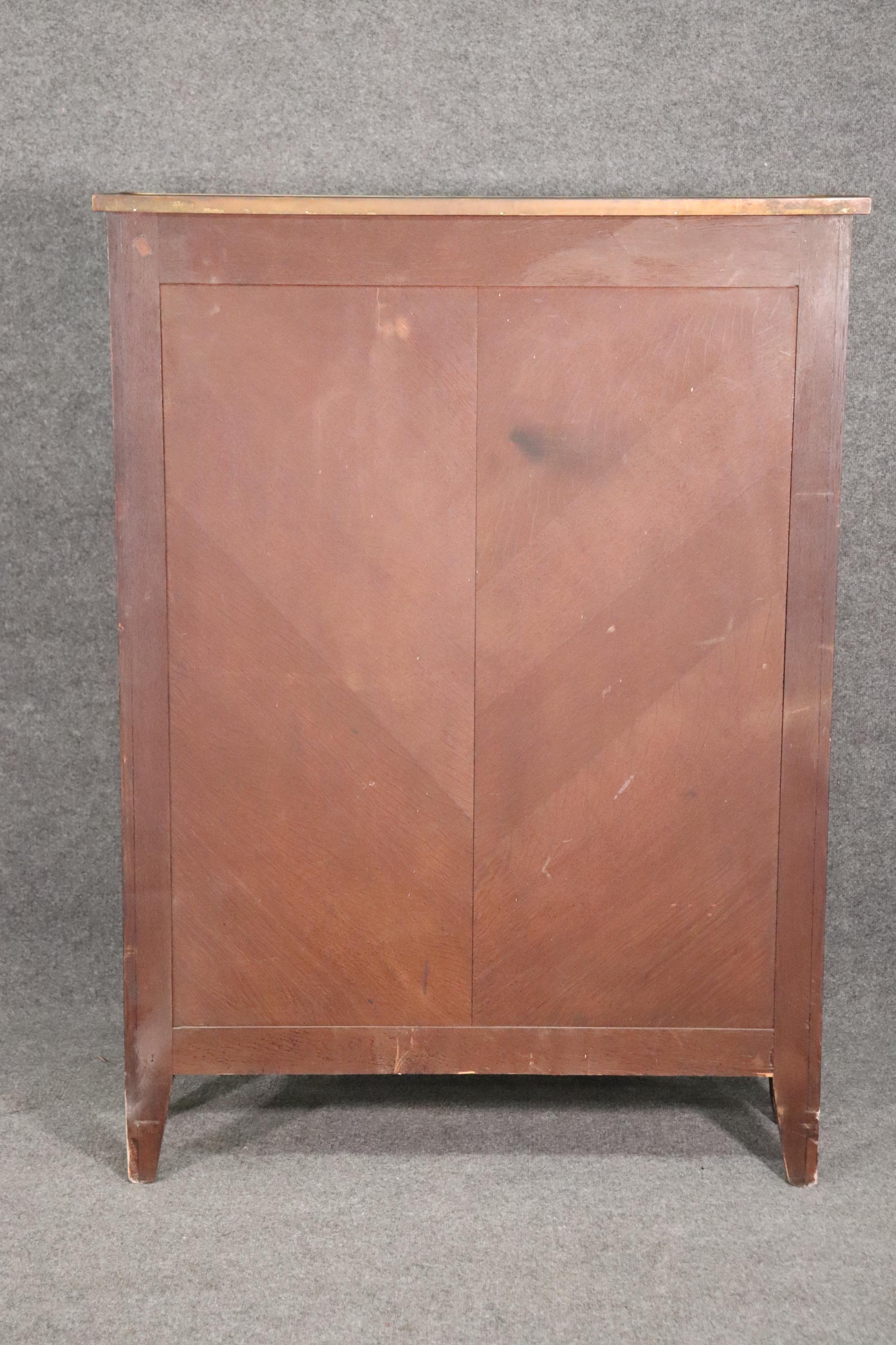 Fine Linke Attributed Satinwood Walnut and Marble Bronze Mounted Bookcase In Good Condition In Swedesboro, NJ