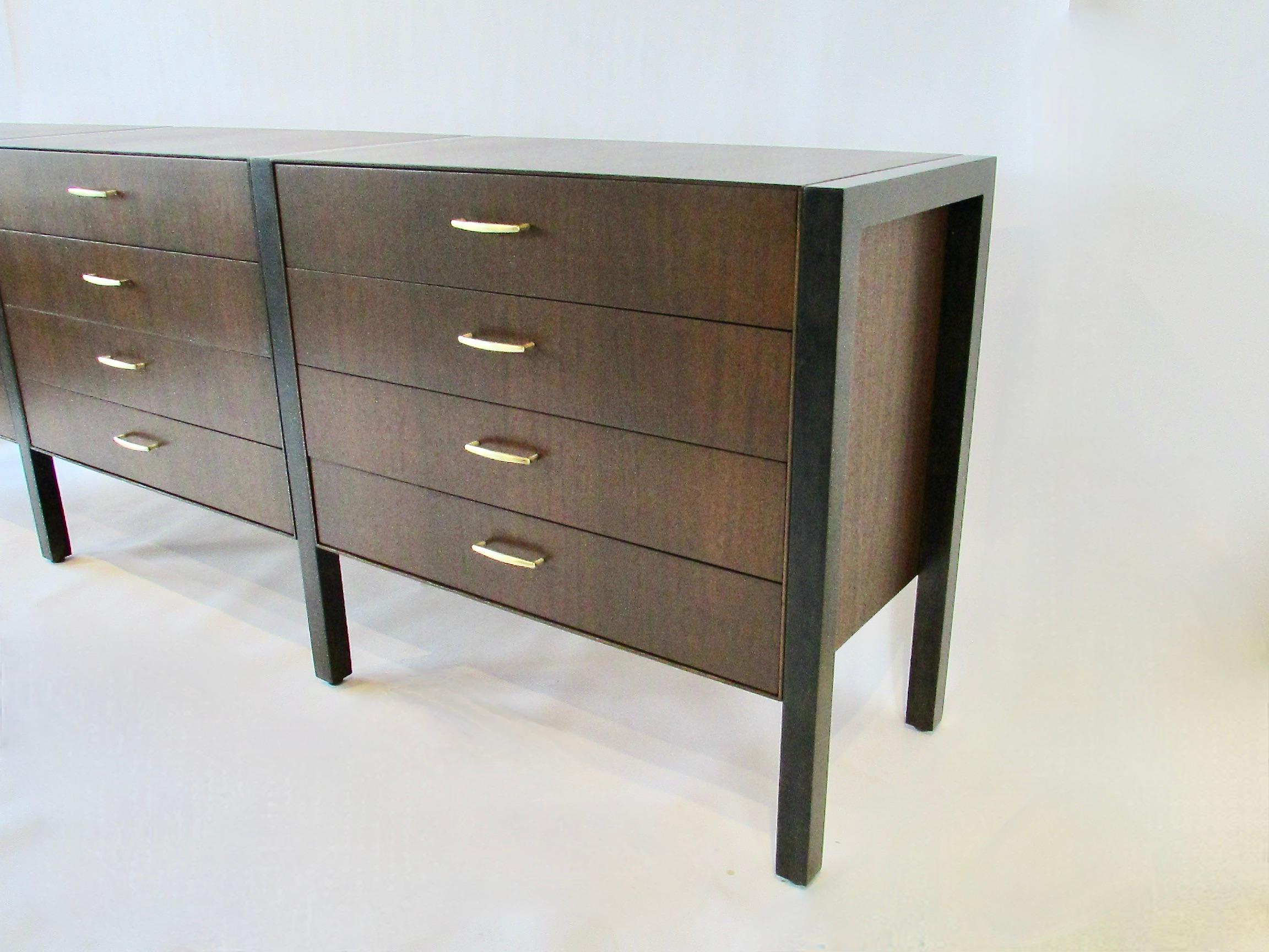 Ebonized Fine long low twelve drawer Directional Furniture custom collection dresser For Sale