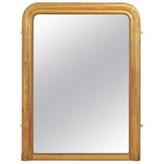 Raffinato specchio da parete in legno dorato del XIX secolo Louis Philippe