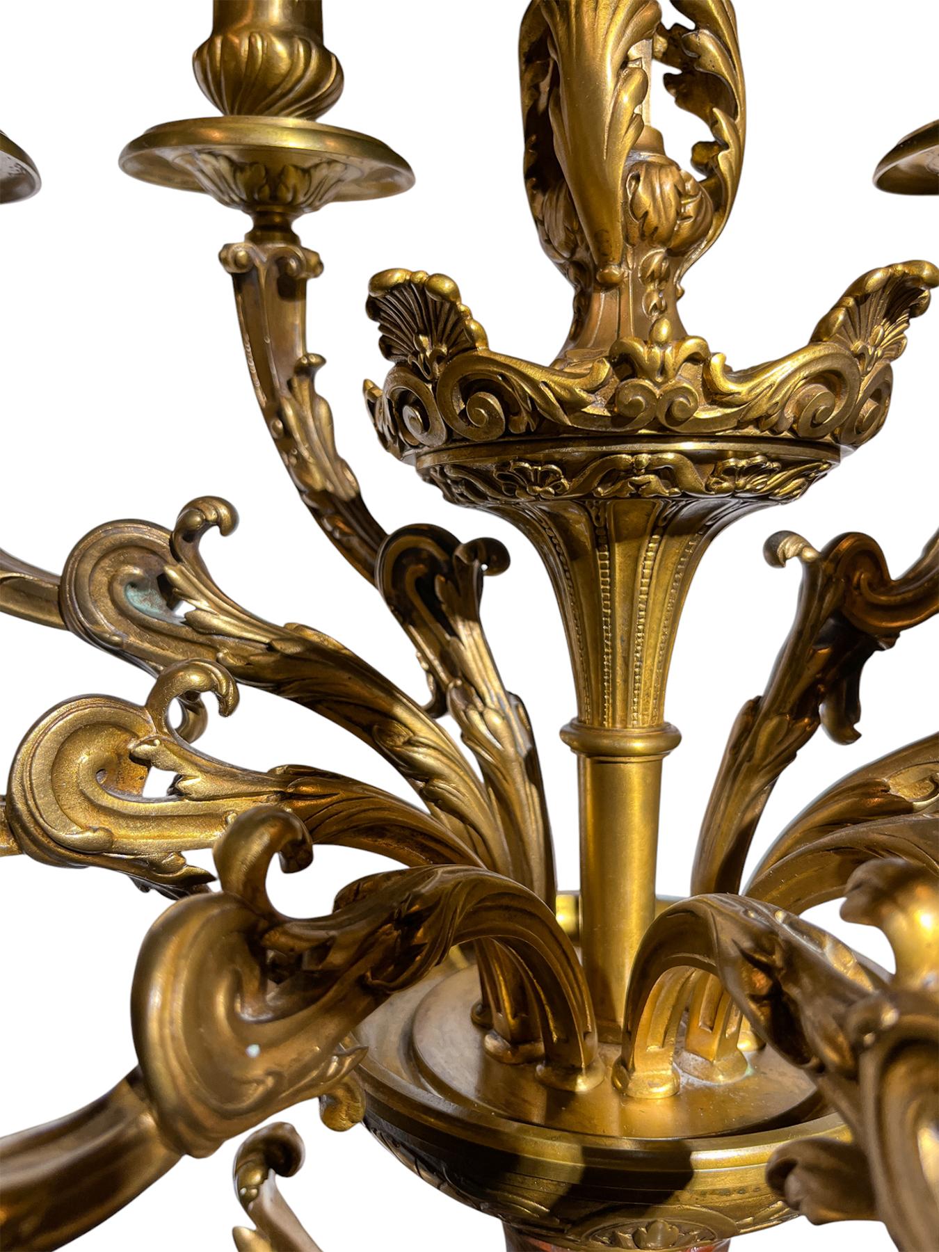 Set di candelabri e centrotavola in marmo rosso in stile Louis VX di F.Barbedienne in vendita 2
