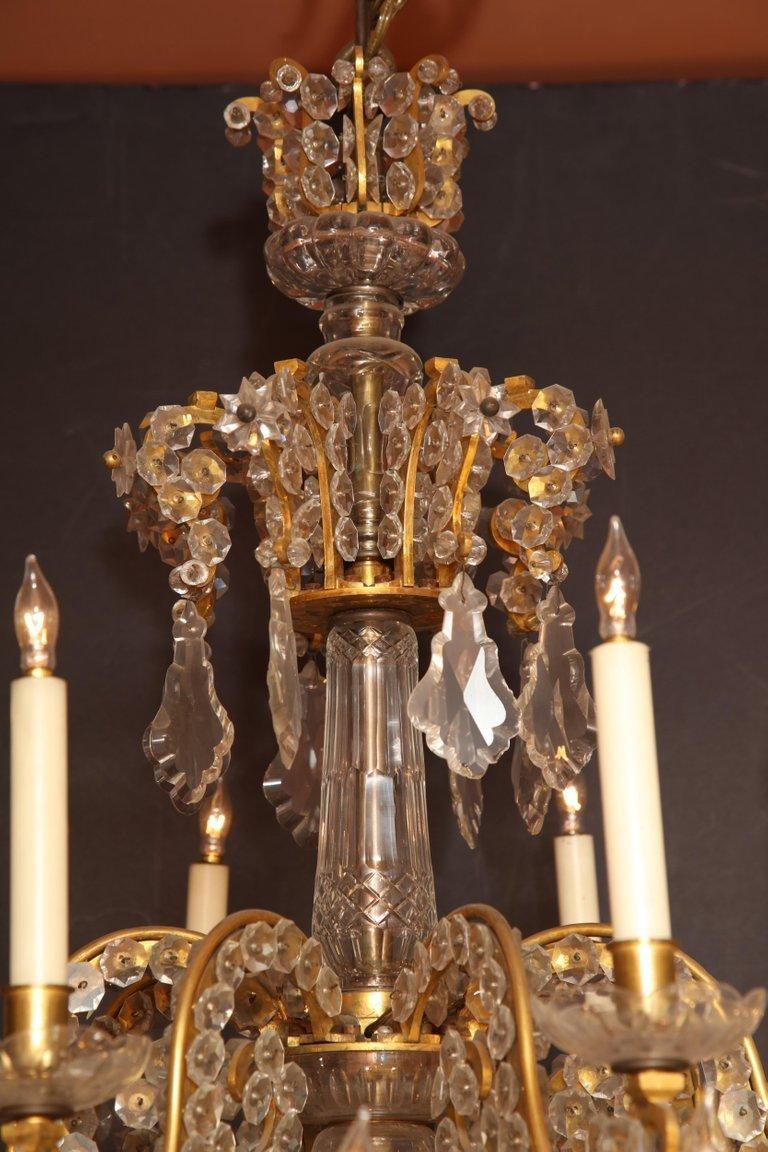 Mid-19th Century Fine Louis XV Crystal and Bronze 24-Light Chandelier For Sale