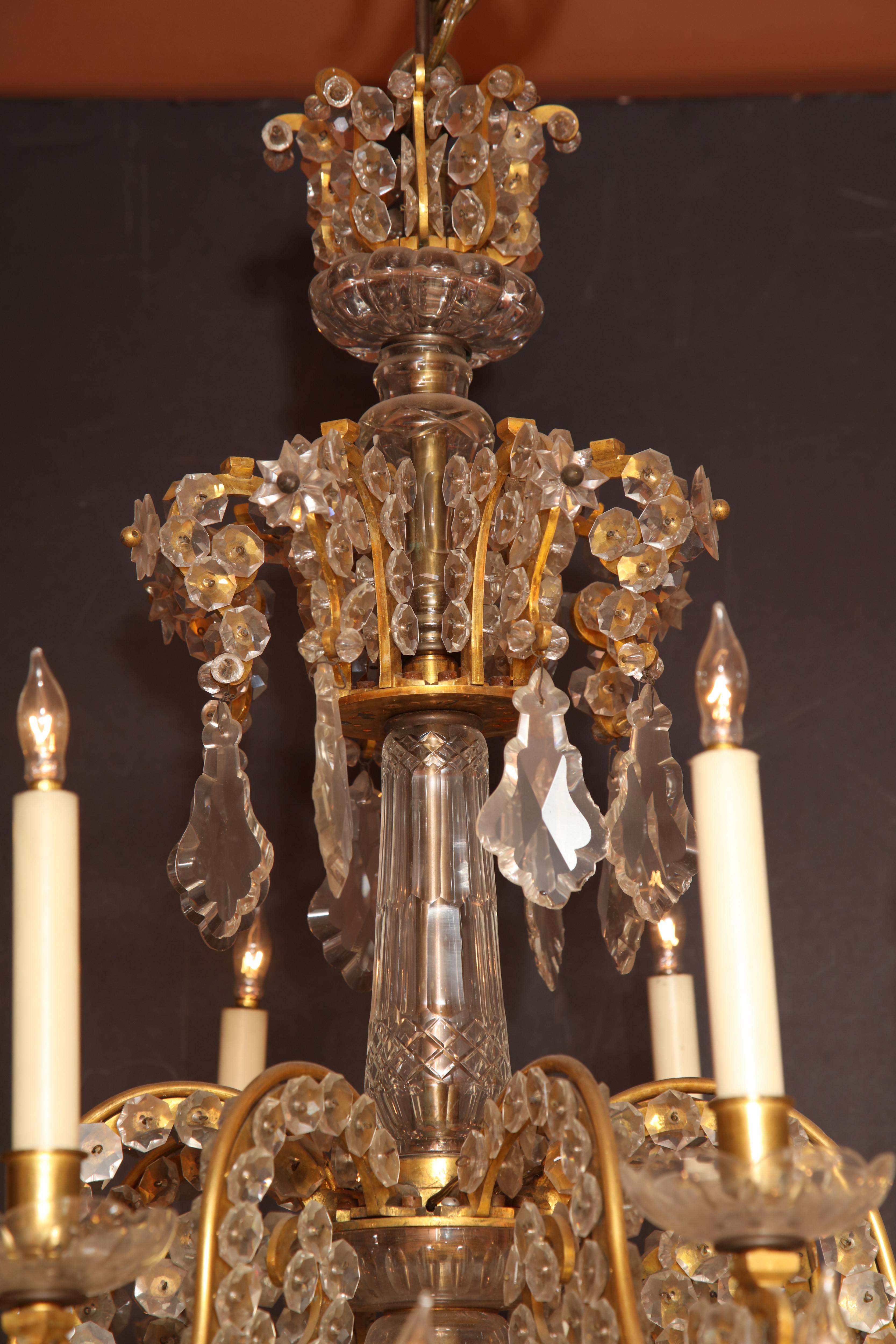 Fine Louis XV Crystal and Bronze 24-Light Chandelier 1