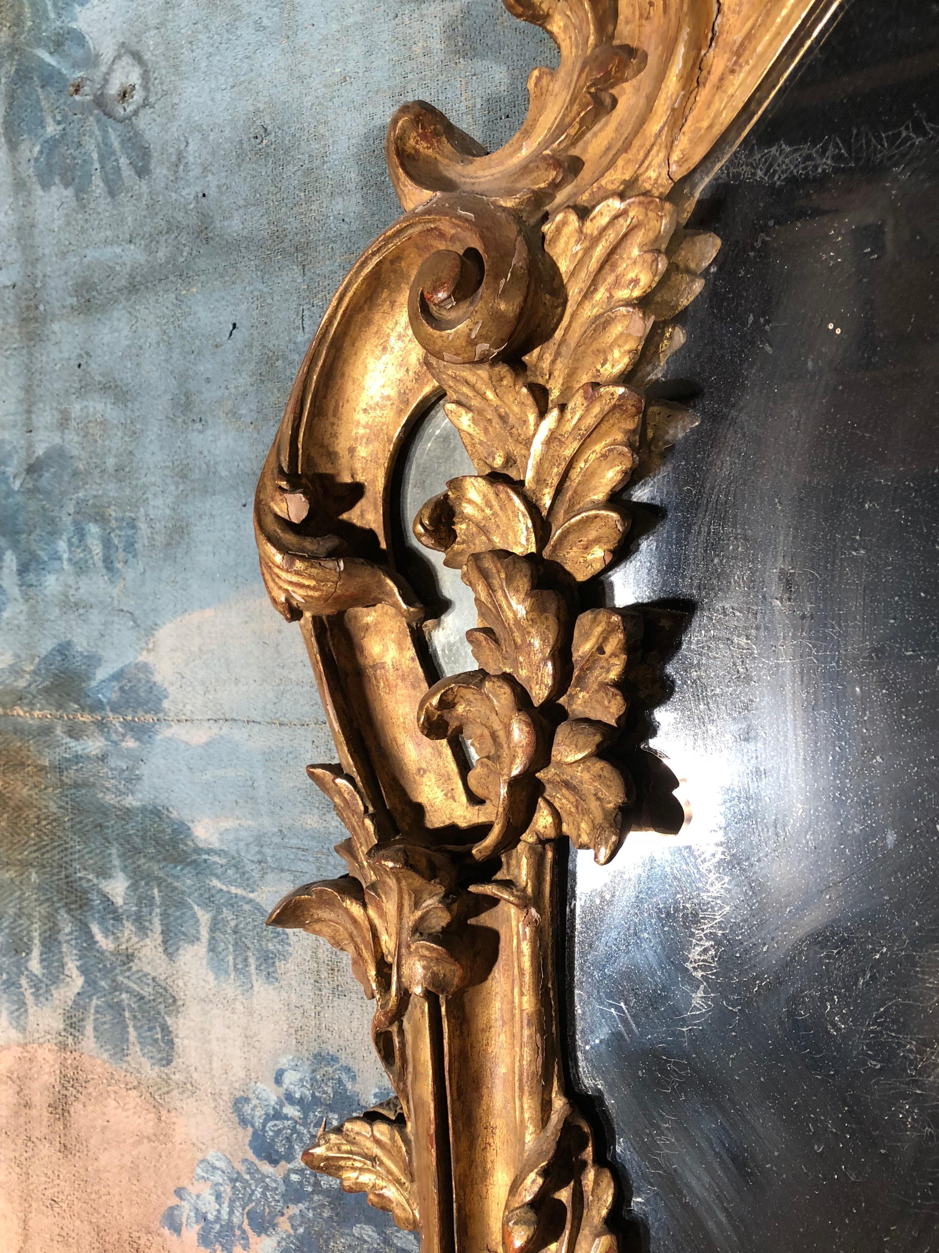 Fine Louis XV Period Mirror, 18th Century In Good Condition In Doylestown, PA