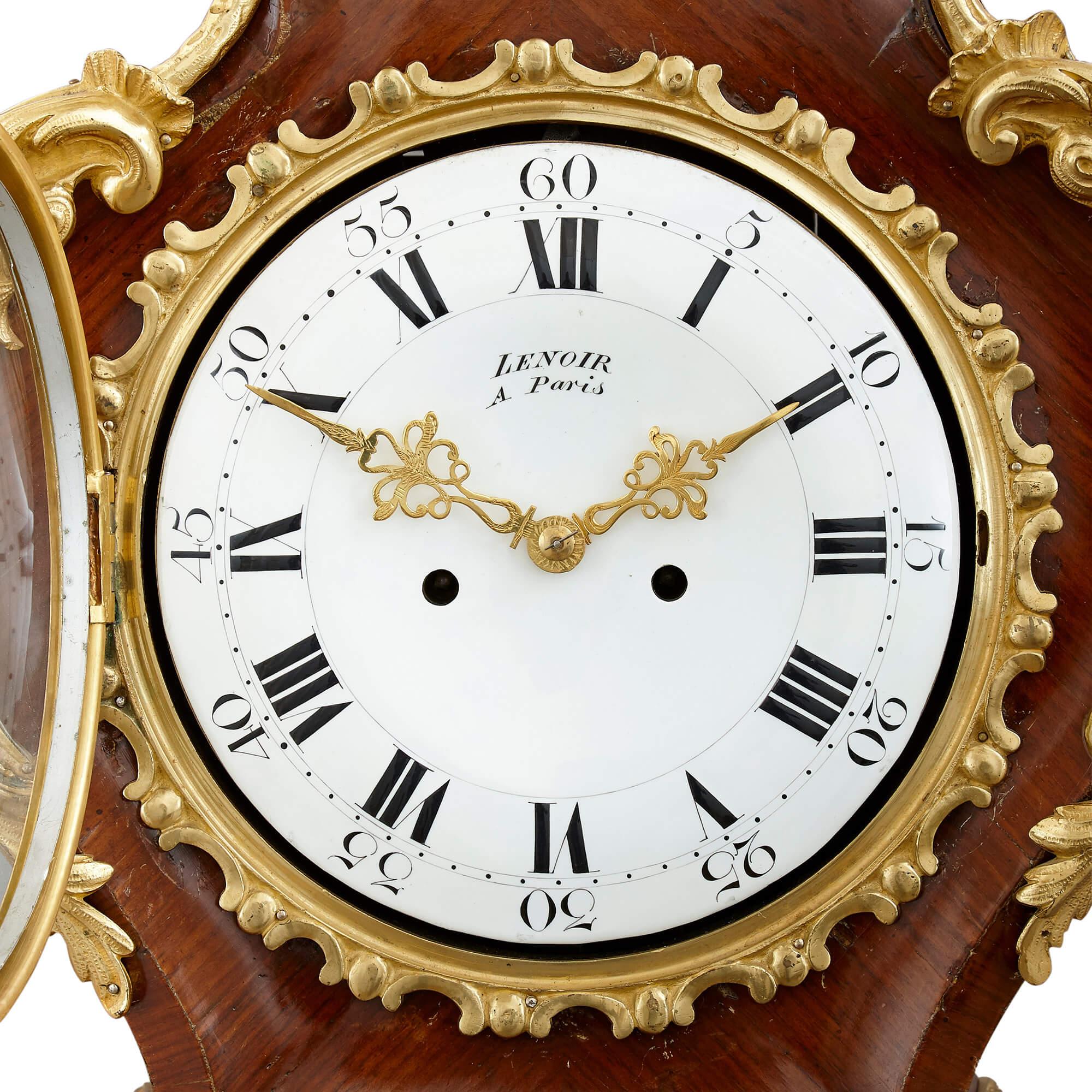 Fine Louis XV Style Ormolu Mounted Long Case Clock by Lenoir, Paris For