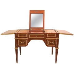Fine Louis XVI 19th c. Marquetry Poudreuse Vanity Table with Famed Provenance