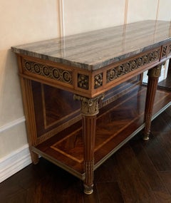 Fine Louis XVI French Mahogany Ormolu Mounted Dessert Console Table Sideboard