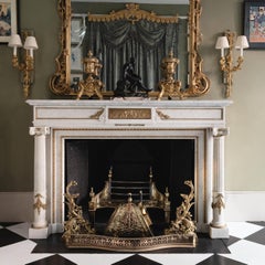 Fine Louis XVI Statuario Marble and Ormolu Mounted Fireplace