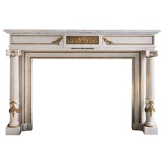 Fine Louis XVI Statuario Marble and Ormolu Mounted Fireplace