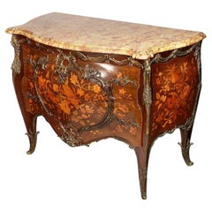 Fine Louis XVI style bombe shaped commode, attributed to Francois Linke.