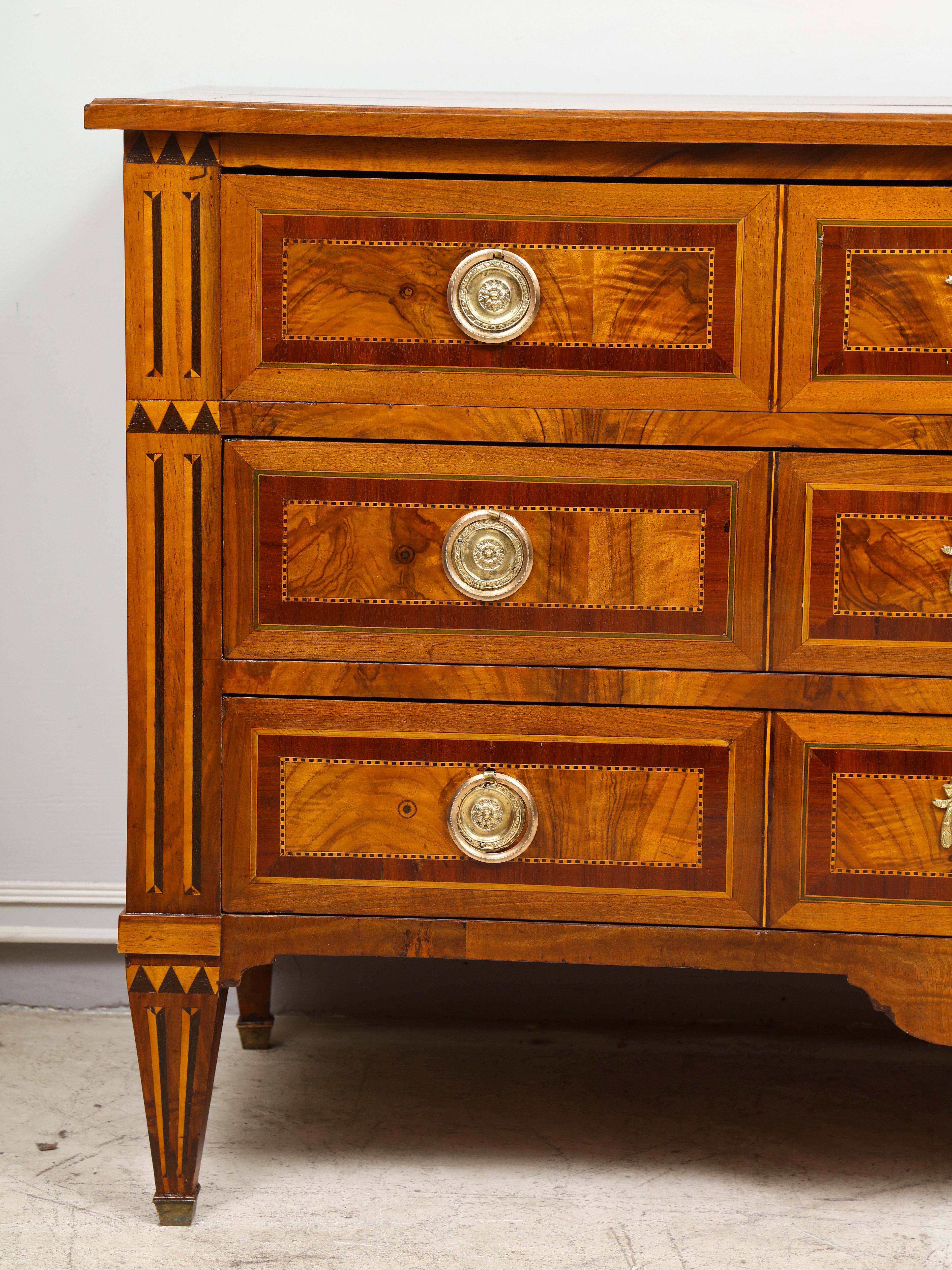 French Fine Louis XVI Style Inlaid Commode For Sale