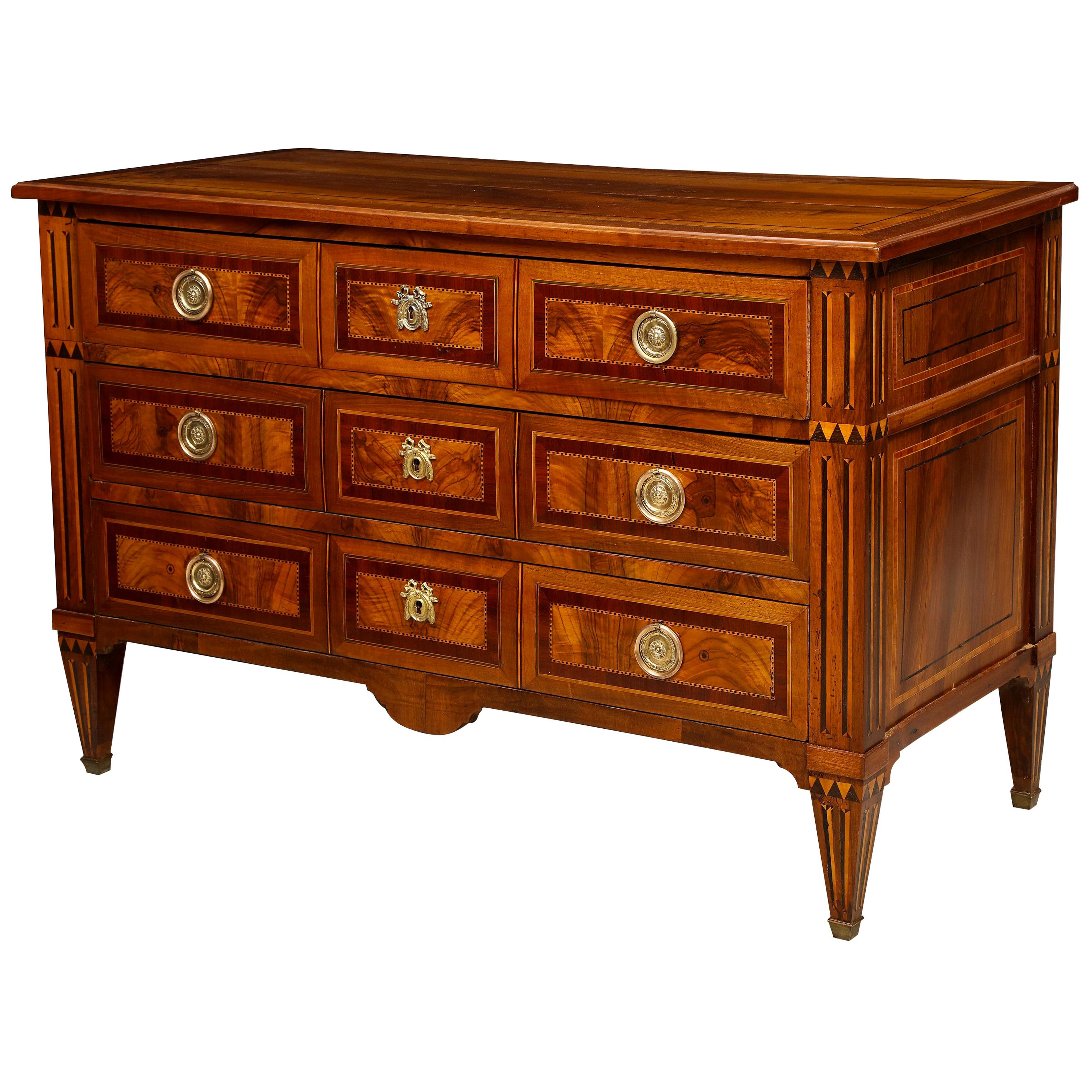 Fine Louis XVI Style Inlaid Commode For Sale