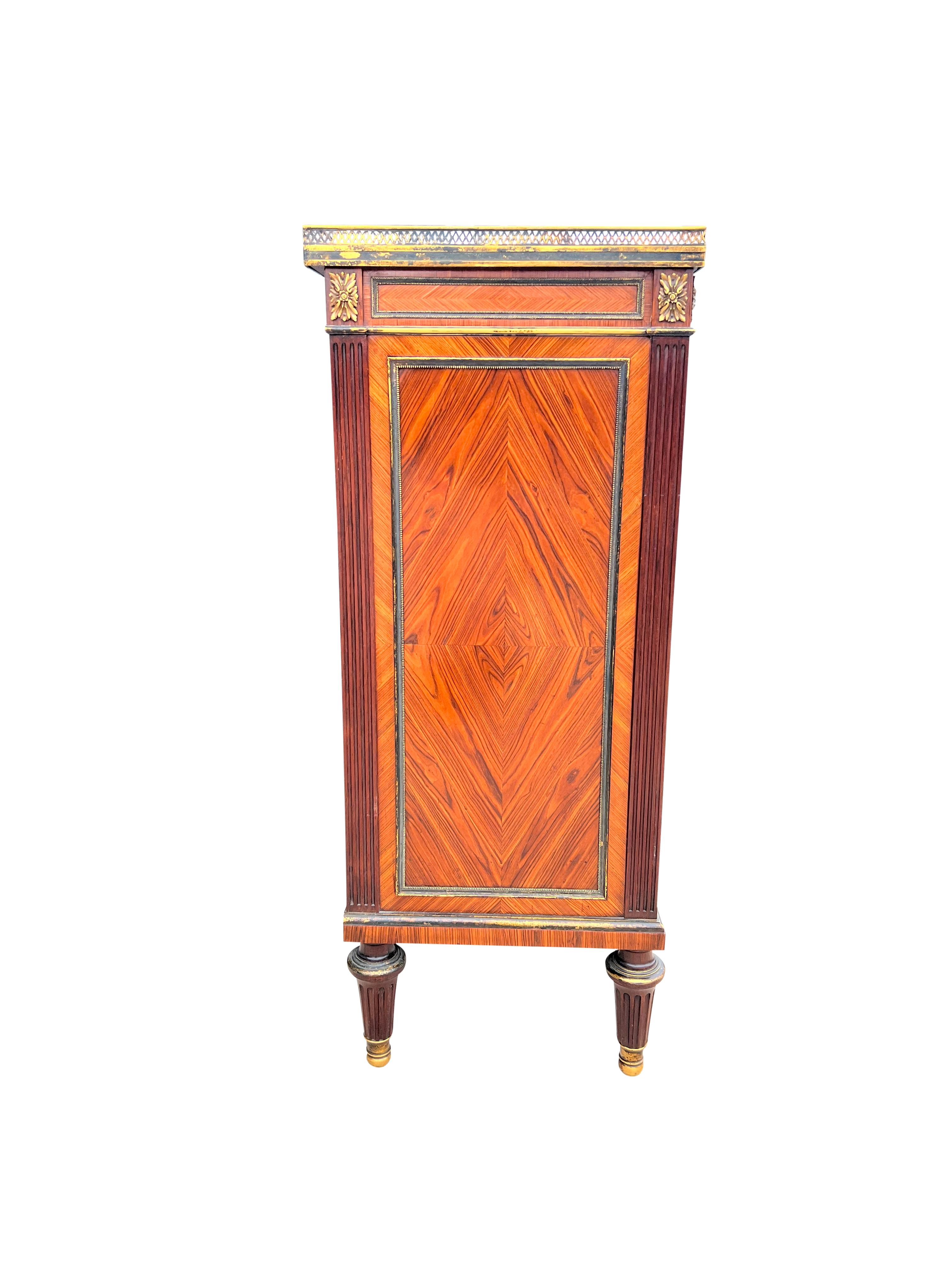 Ormolu Fine Louis XVI Style Kingwood And Bronze Mounted Cabinet For Sale