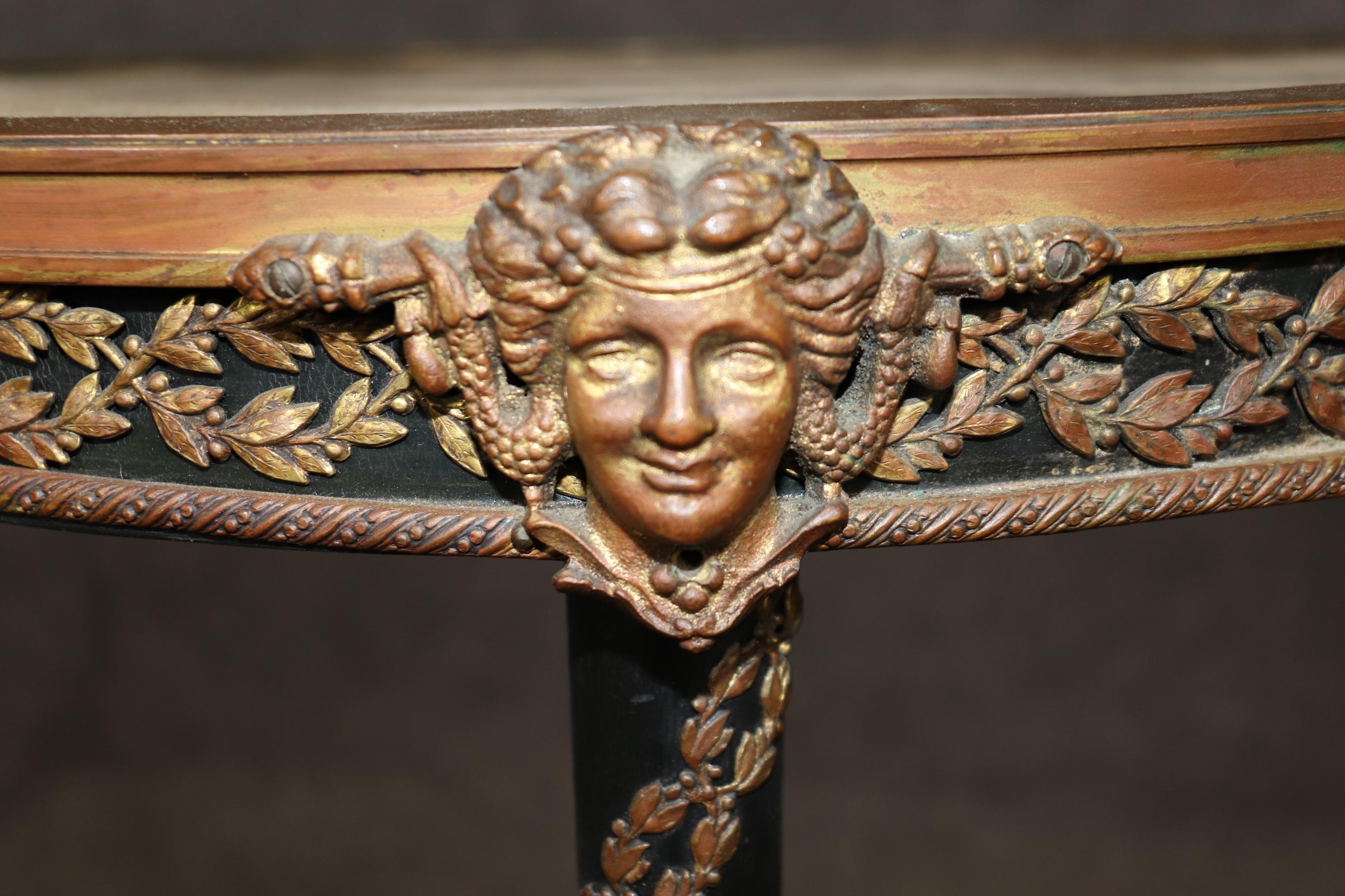 French Fine Louis XVI Style Marble Top End Table in the style of Adam Weisweiler