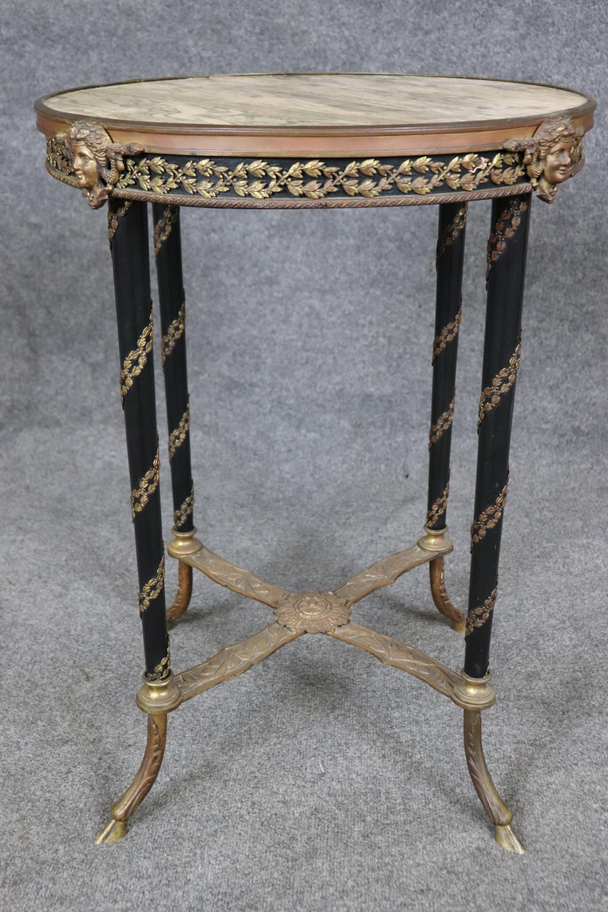 Early 20th Century Fine Louis XVI Style Marble Top End Table in the style of Adam Weisweiler