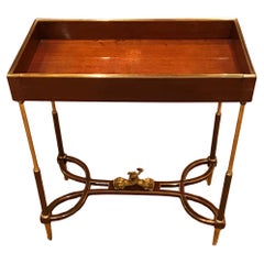 Fine Louis XVI style ormolu-mounted mahogany side table by Henry Dasson