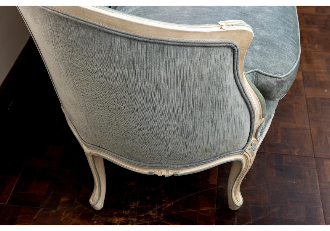 Painted Fine Louis XVI Style Sofa in Powder Blue from W&J Sloane, New York For Sale