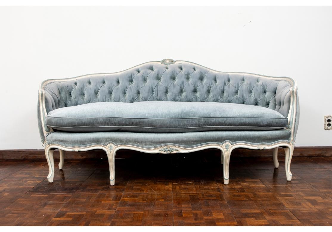 Fine Louis XVI Style Sofa in Powder Blue from W&J Sloane, New York For Sale 1