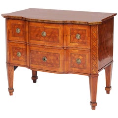 Fine Louis XVI Walnut, Ebonized and Fruitwood Parquetry Commode, circa 1780