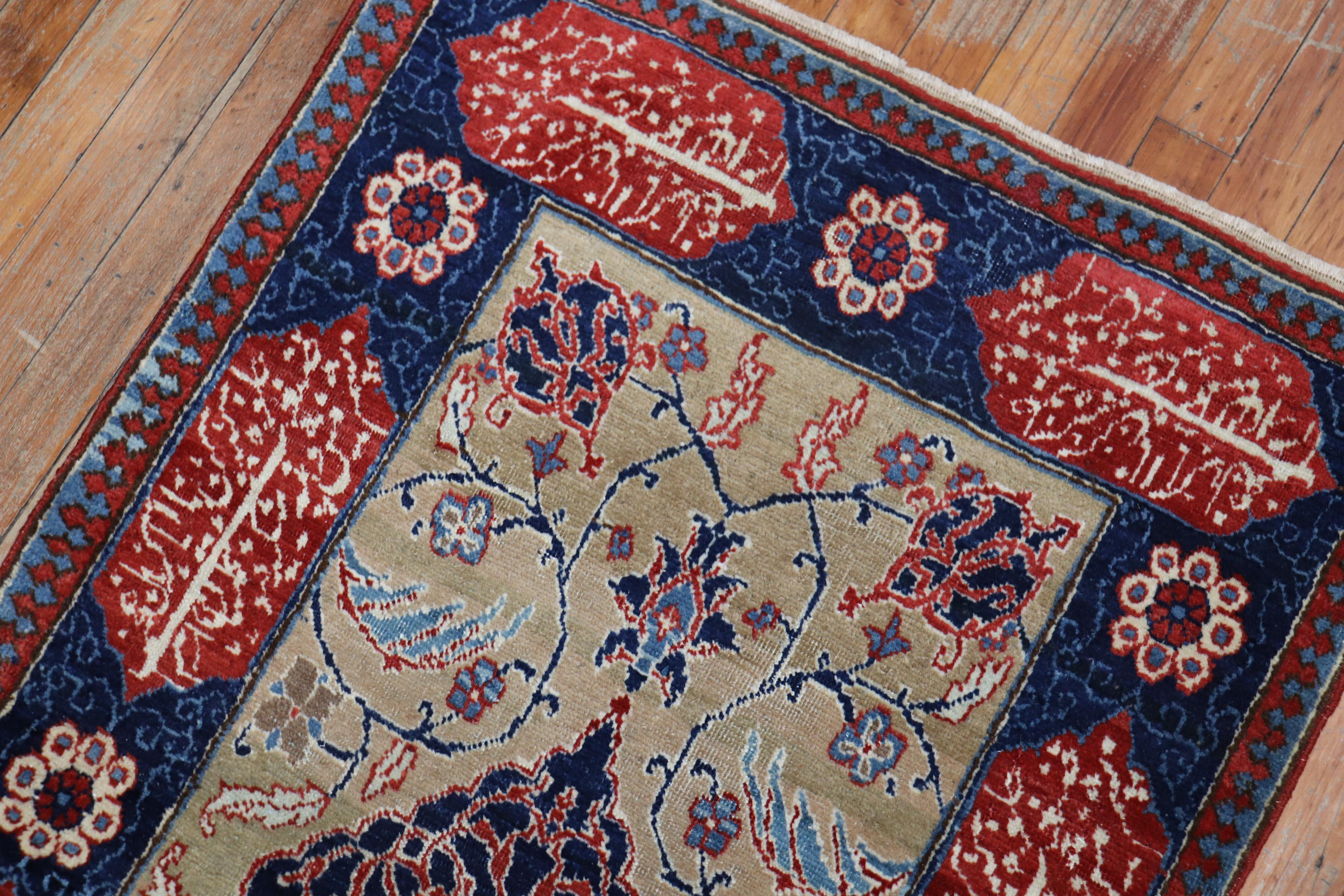 Fine Love Poem Pair of Persian Tabriz Mat Rugs For Sale 1