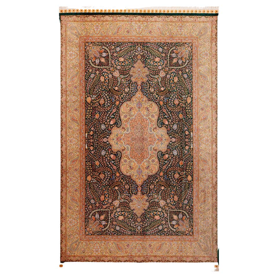 Intricate Antique Floral Haji Jalili Persian Tabriz Rug 10' x 13'10 ...