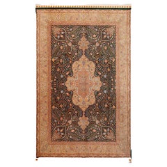 Fine Luxurious Intricate Floral Design Vintage Persian Silk Qum Rug 6'8" x 10'2"