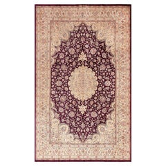 Tapis de soie persane Qum Vintage de couleur Luxury Purple 6'5" x 10'2"