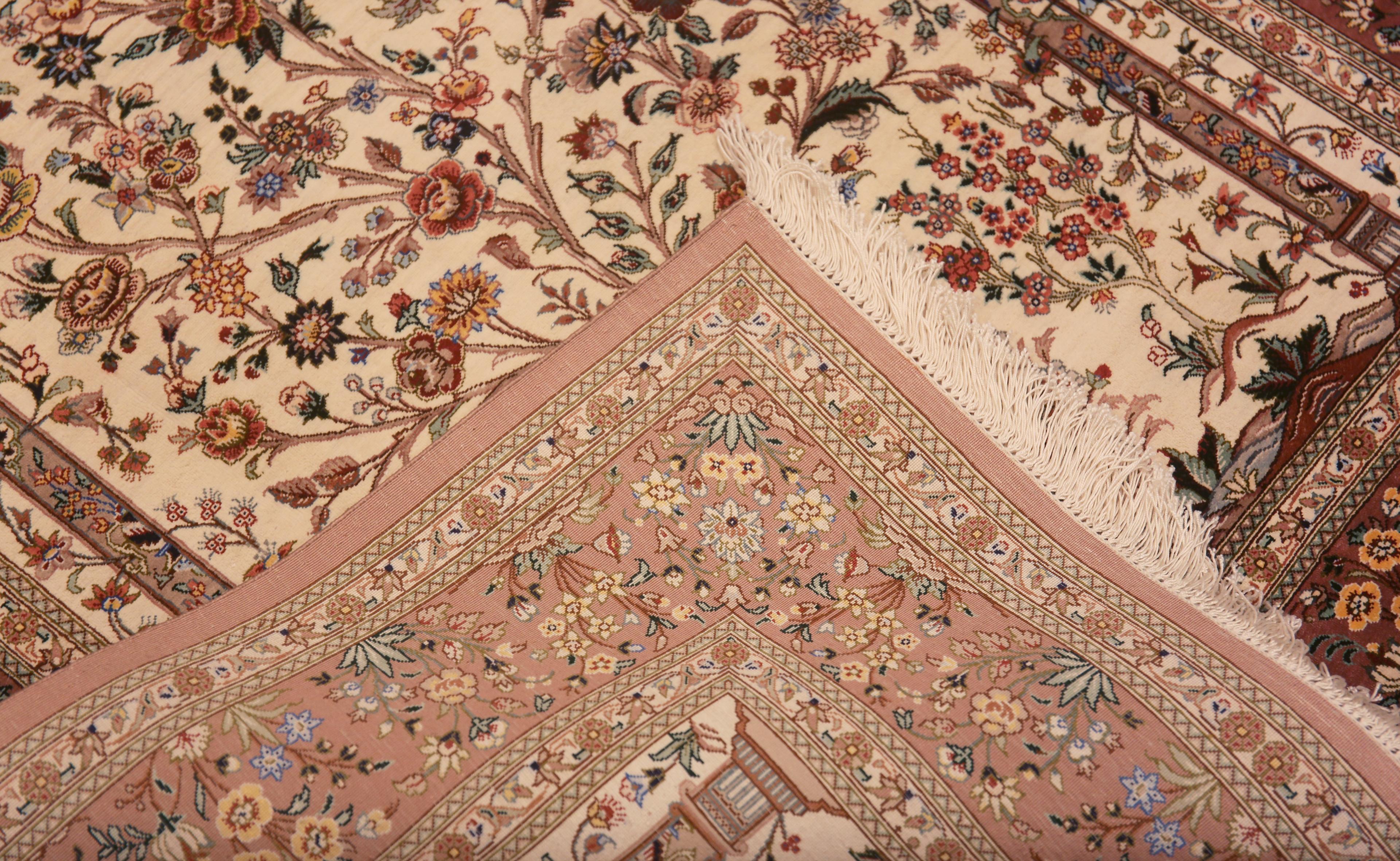 Fine Luxurious Tree of Life Pattern Prayer Design Vintage Persian Silk 3'3