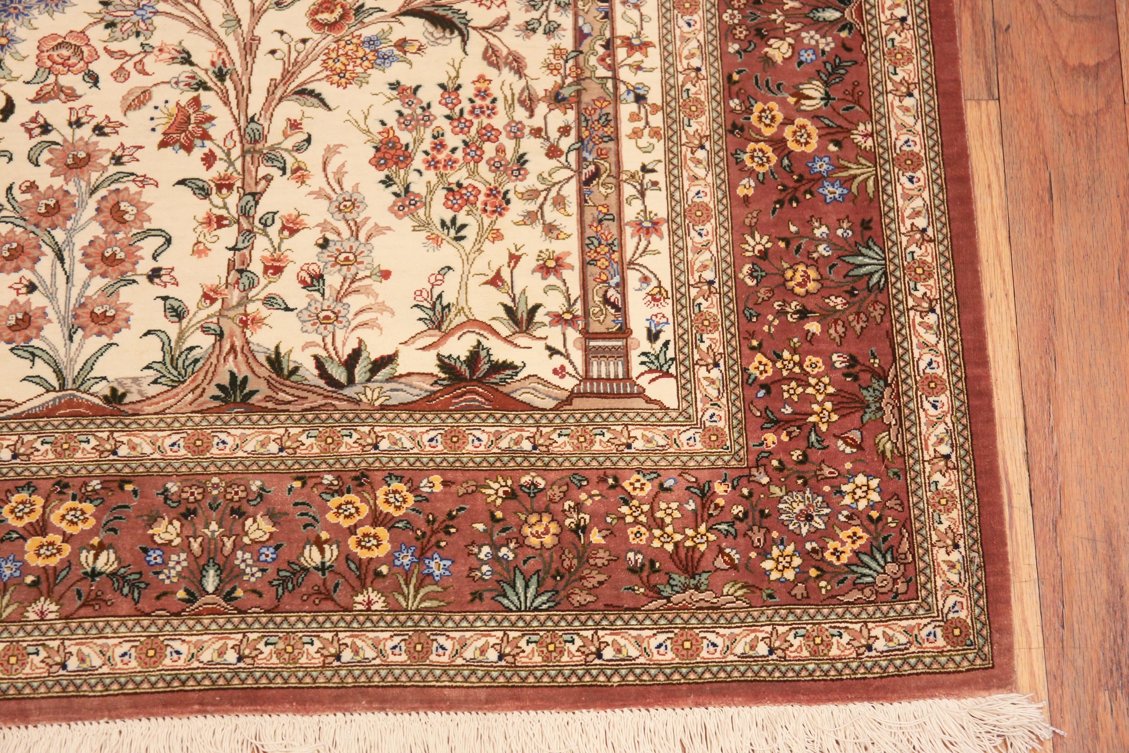 Fine Luxurious Tree of Life Pattern Prayer Design Vintage Persian Silk 3'3
