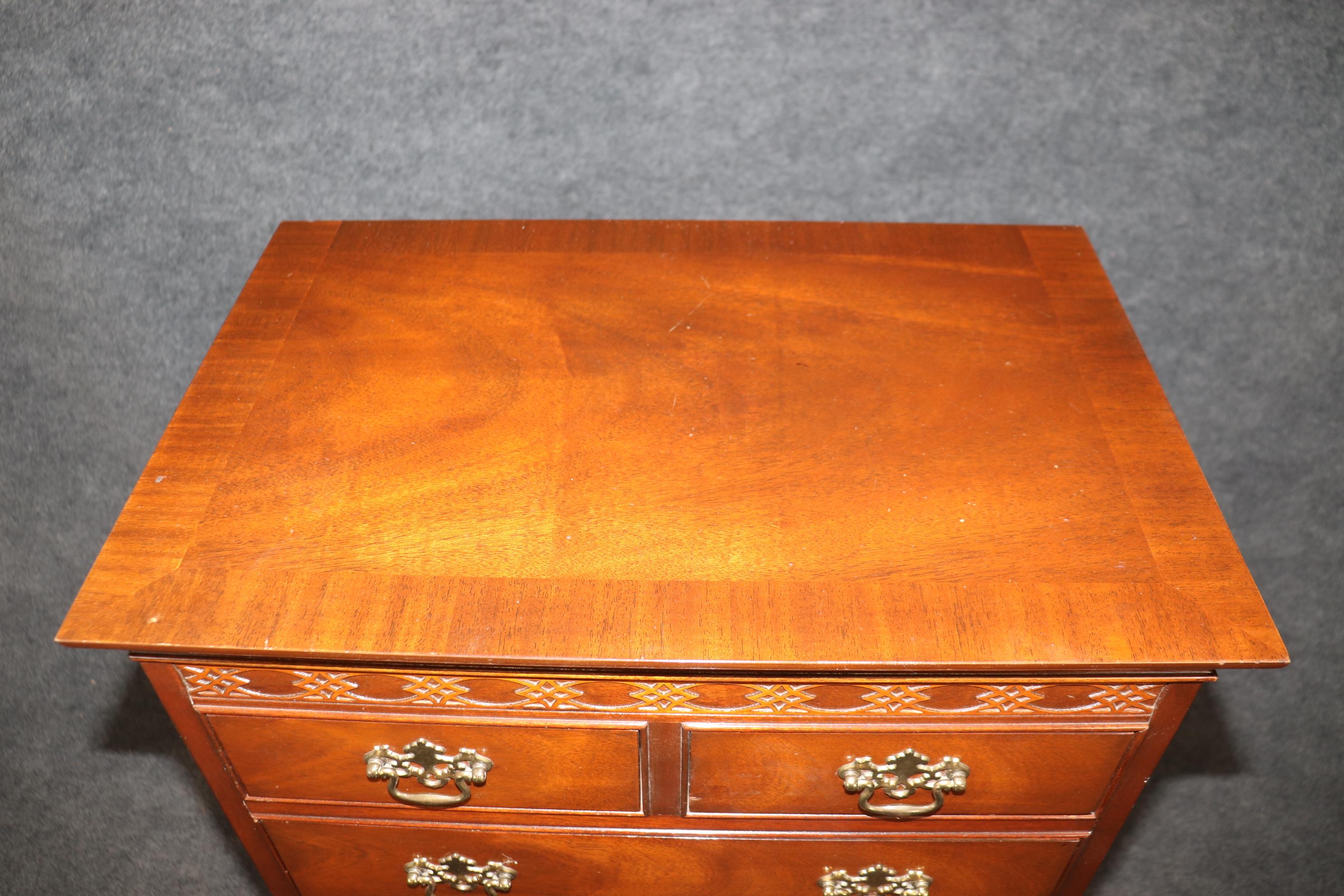 Fine Mahogany Baker 8 Drawer Lingerie Chest Chippendale Style 1