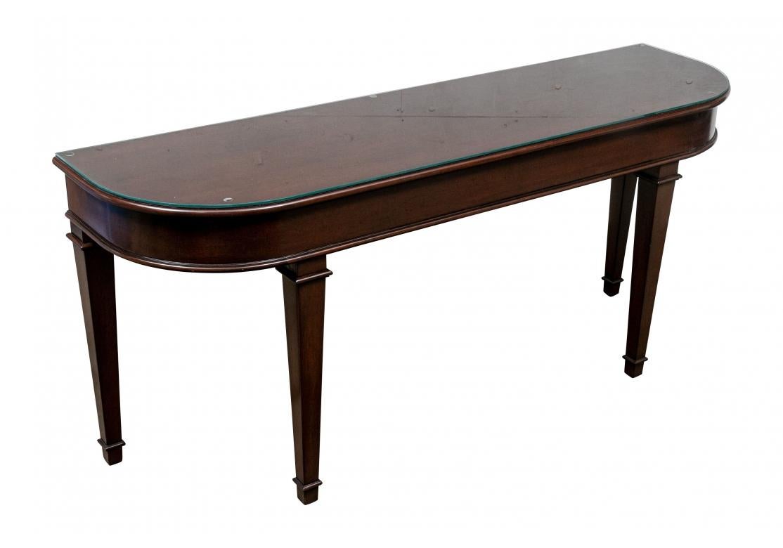 Fine Mahogany Console Table With Conforming Glass Top For Sale 5