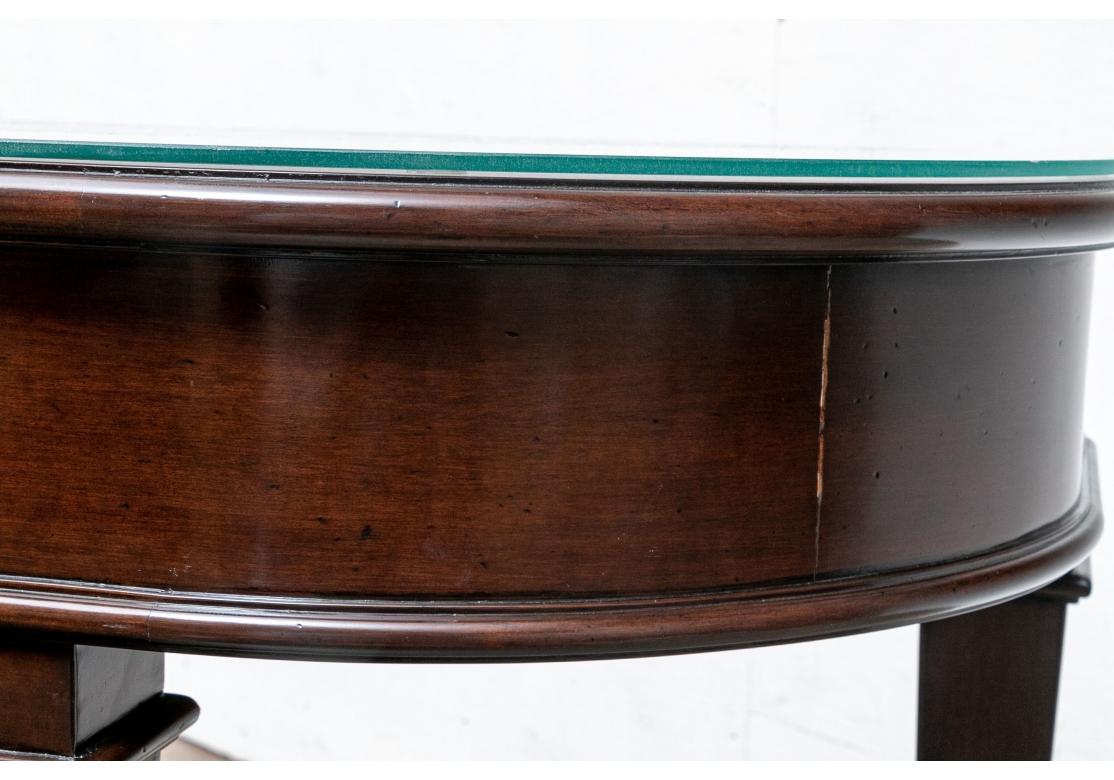 Fine Mahogany Console Table With Conforming Glass Top For Sale 6