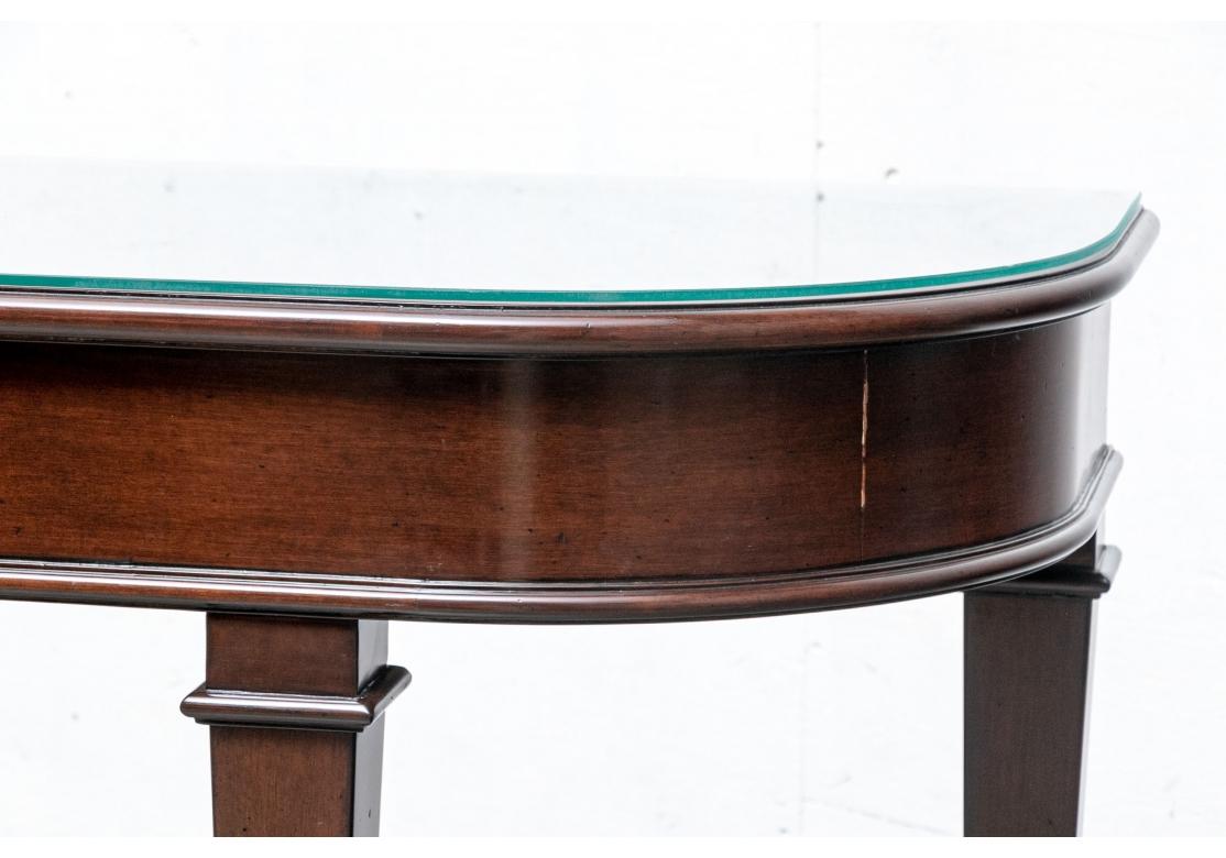 Fine Mahogany Console Table With Conforming Glass Top For Sale 8