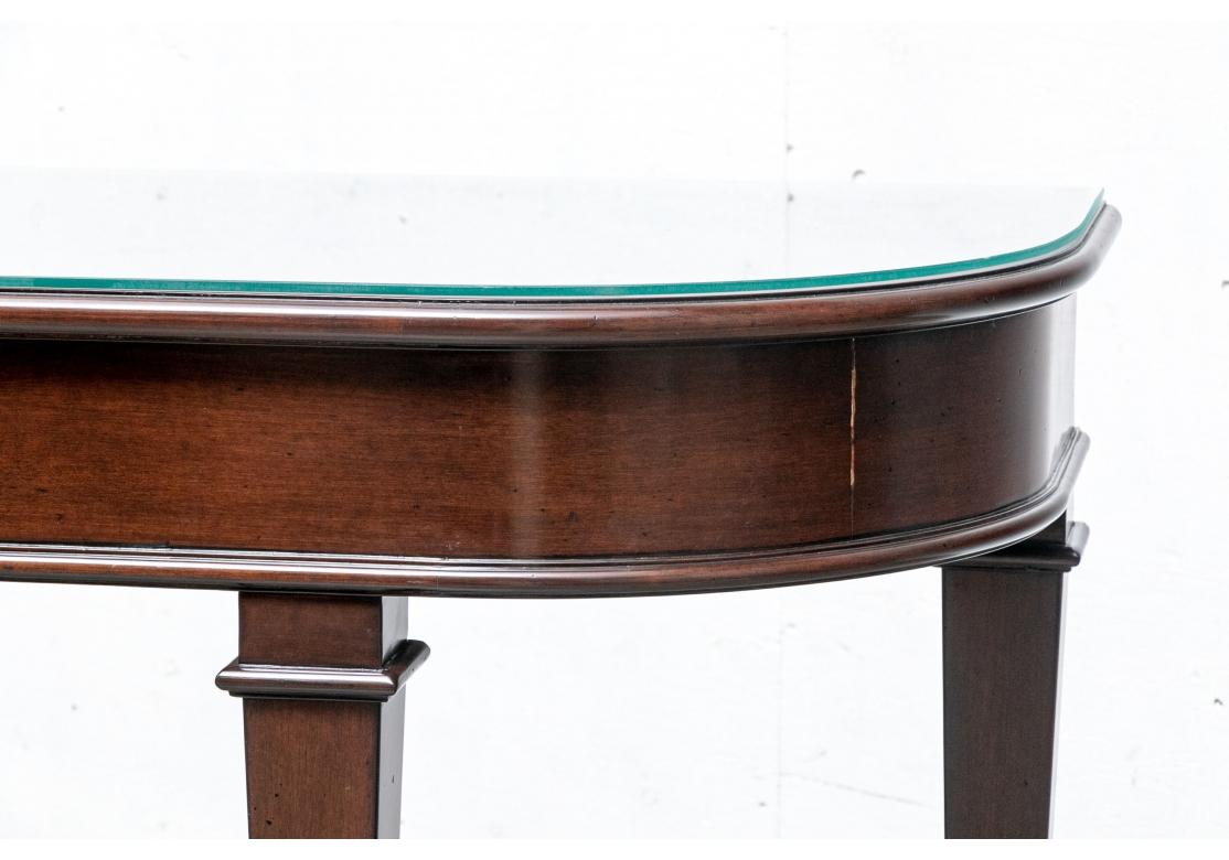 Fine Mahogany Console Table With Conforming Glass Top For Sale 9