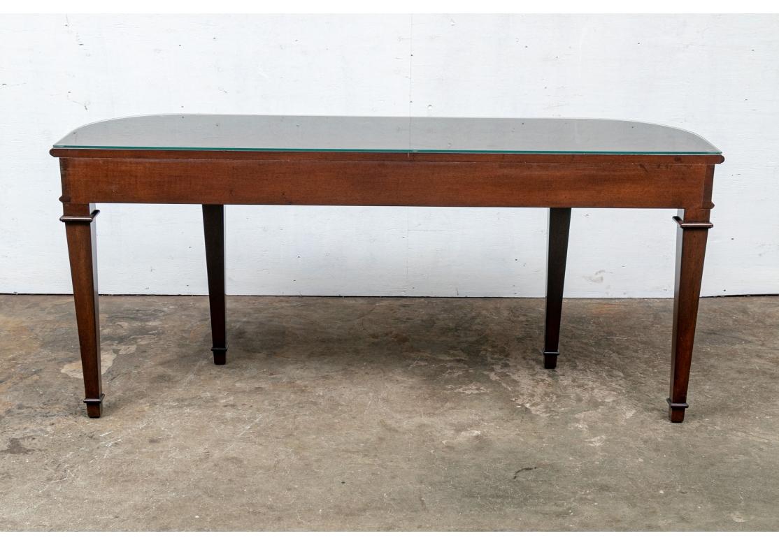 Fine Mahogany Console Table With Conforming Glass Top For Sale 11
