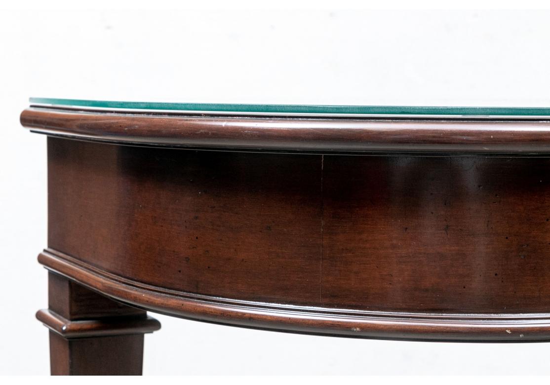 Fine Mahogany Console Table With Conforming Glass Top For Sale 14