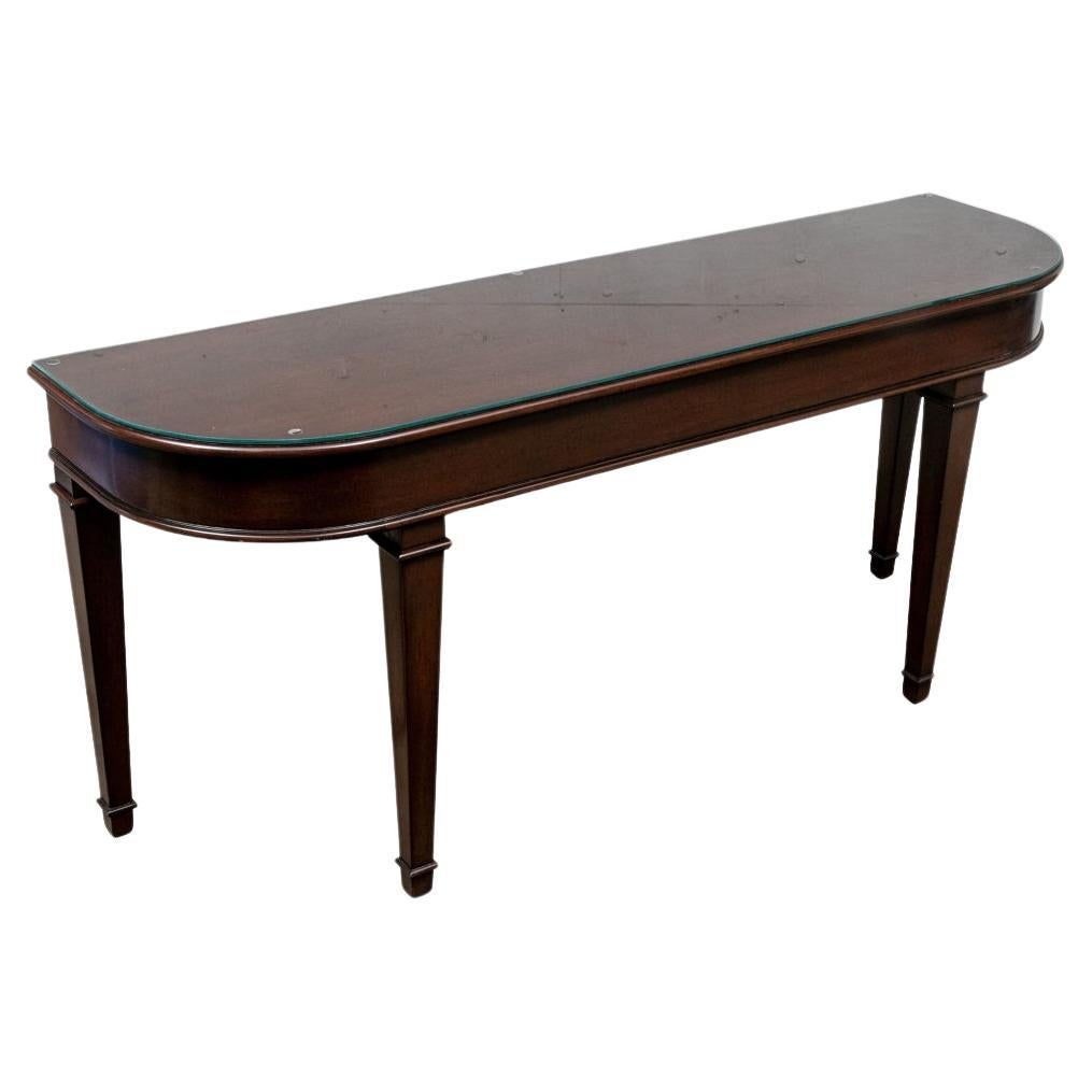 Fine Mahogany Console Table With Conforming Glass Top For Sale