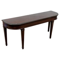 Vintage Fine Mahogany Console Table With Conforming Glass Top