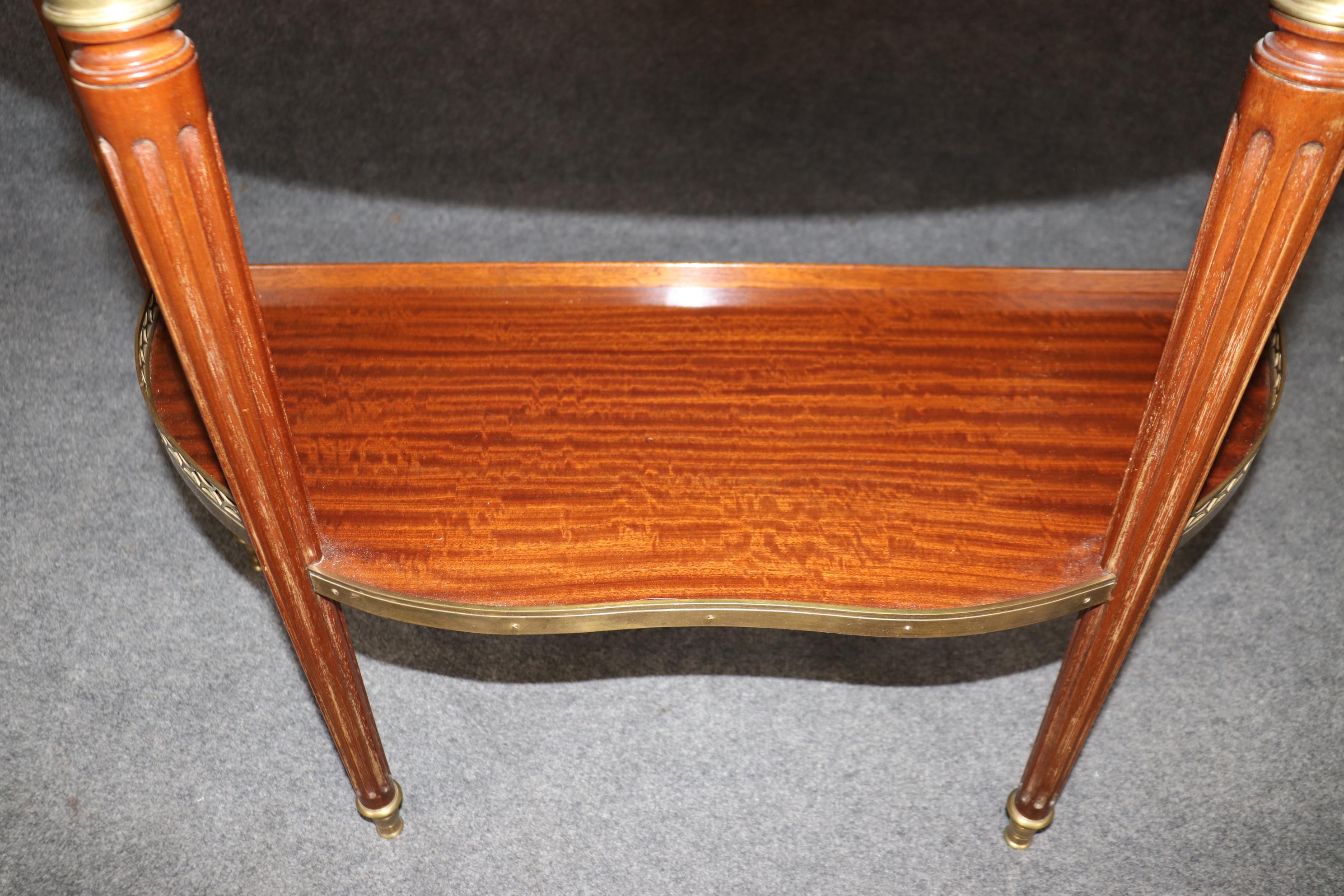 Fine Mahogany French Louis XVI Style Marble Top Demilune Console Table 5